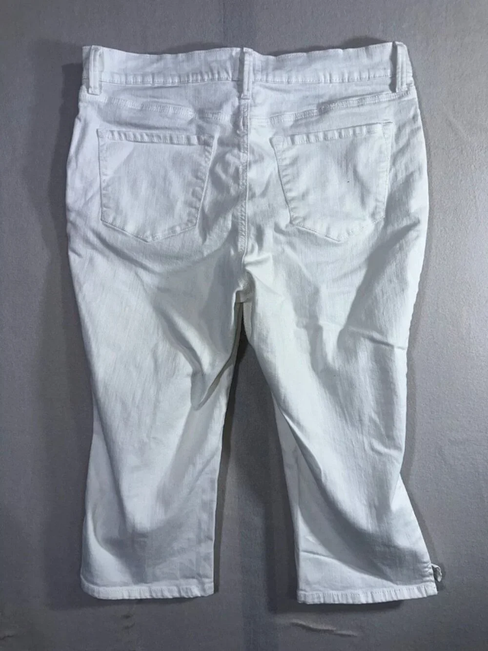 NYDJ Jeans Sz 14P Womens Lift Tuck Optic White Crop Ankle Stretch Denim
